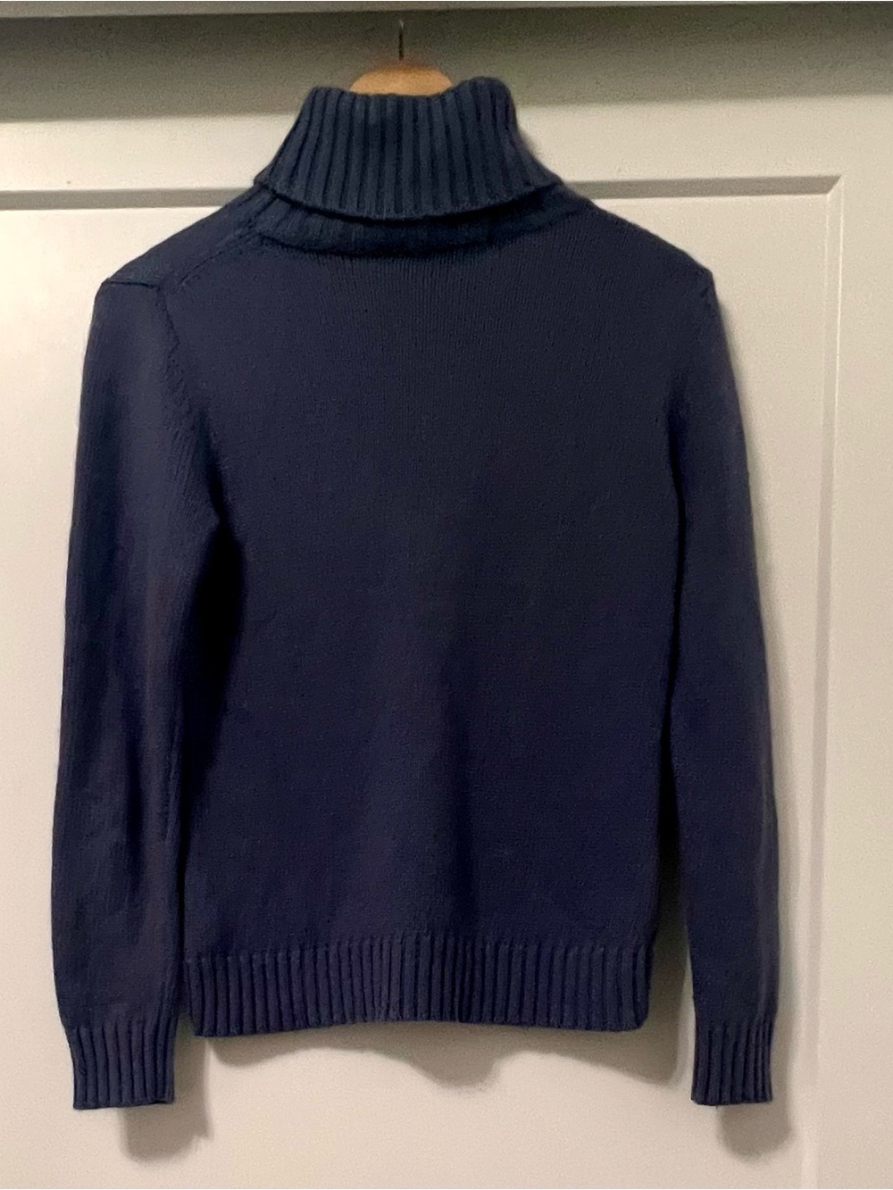 Boden Dusty Blue Ribbed Turtleneck Cashmere Cotton Blend Blue Gray UK 12 US 8 - Picture 7 of 11